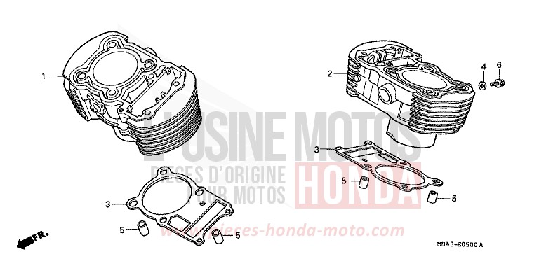 CYLINDER for Shadow Aero LIGHT CUPPER METALLIC-S (YR118K) from 1999